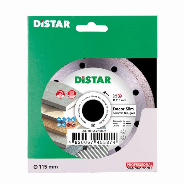 Диск алмазний відрізний DISTAR Decor Slim 115 x 1,2/1,0 x 8 x 22,23 (11115427009), фото , зображення 2 | SNABZHENIE.com.ua Диск алмазний відрізний DISTAR Decor Slim 115 x 1,2/1,0 x 8 x 22,23 (11115427009), фото , зображення 2 | SNABZHENIE.com.ua
