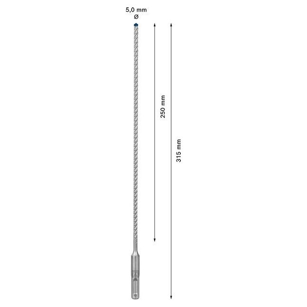 Ударное сверло BOSCH EXPERT SDS plus-7X, 5 x 250 мм, фото , изображение 6 | SNABZHENIE.com.ua