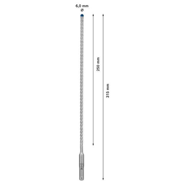 Ударное сверло EXPERT SDS plus-7X, 6 x 250 мм, BOSCH, фото , изображение 6 | SNABZHENIE.com.ua
