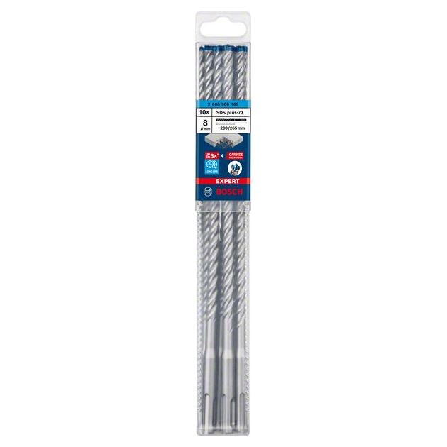 Ударное сверло EXPERT SDS plus-7X, 8 x 200 мм, 10 шт. BOSCH, фото , изображение 3 | SNABZHENIE.com.ua Ударное сверло EXPERT SDS plus-7X, 8 x 200 мм, 10 шт. BOSCH, фото , изображение 3 | SNABZHENIE.com.ua