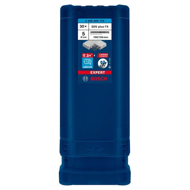 Ударное сверло BOSCH EXPERT SDS plus-7X, 5x100x165 мм, 30 шт., фото , изображение 3 | SNABZHENIE.com.ua