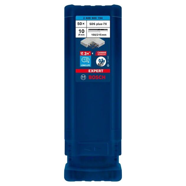 Ударное сверло EXPERT SDS plus-7X, 10х150 мм, 50 шт. BOSCH, фото , изображение 5 | SNABZHENIE.com.ua