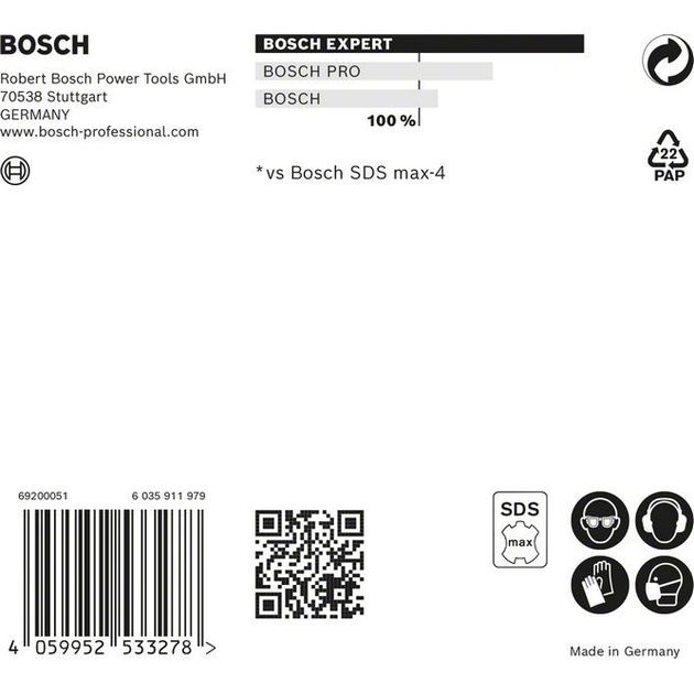Ударное сверло BOSCH EXPERT SDS max-8X, 30 x 400 x 520 мм, фото , изображение 6 | SNABZHENIE.com.ua Ударное сверло BOSCH EXPERT SDS max-8X, 30 x 400 x 520 мм, фото , изображение 6 | SNABZHENIE.com.ua