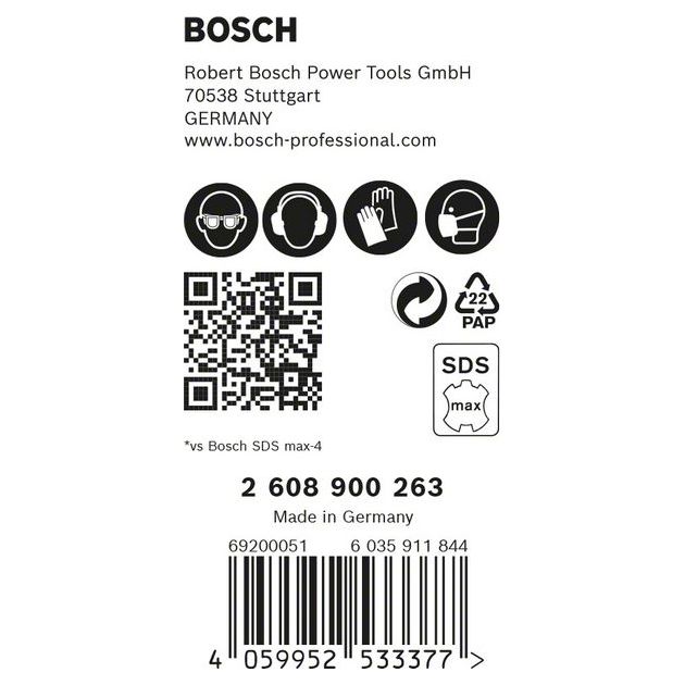 Ударное сверло BOSCH EXPERT SDS max-8X, 18x200x340 мм, 5 шт., фото , изображение 6 | SNABZHENIE.com.ua