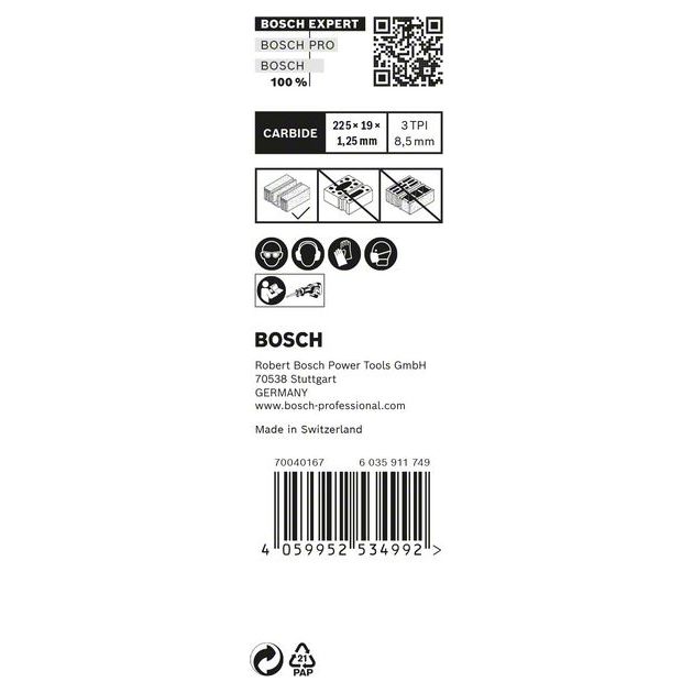 Полотно для зворотно-поступального пиляння EXPERT ‘Aerated Concrete’ S 1141 HM, 10 шт. BOSCH, фото , зображення 6 | SNABZHENIE.com.ua Полотно для зворотно-поступального пиляння EXPERT ‘Aerated Concrete’ S 1141 HM, 10 шт. BOSCH, фото , зображення 6 | SNABZHENIE.com.ua