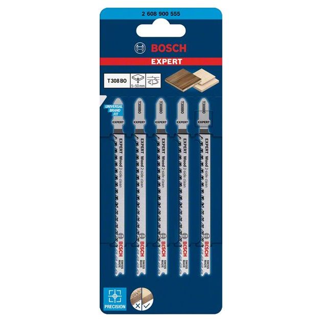 Полотна для лобзиков BOSCH EXPERT 'Wood 2-side clean' T 308 BO, 5 шт., фото , изображение 3 | SNABZHENIE.com.ua Полотна для лобзиков BOSCH EXPERT 'Wood 2-side clean' T 308 BO, 5 шт., фото , изображение 3 | SNABZHENIE.com.ua