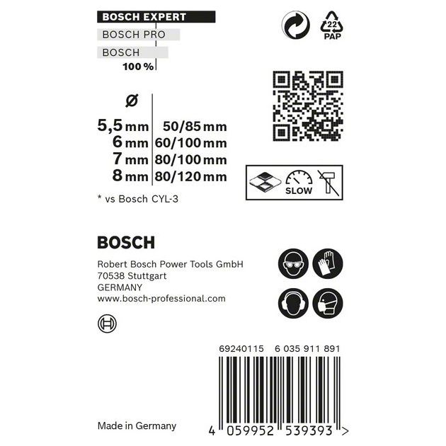 Набор свердел Bosch EXPERT MultiConstruction CYL-9, 4 шт., фото , изображение 6 | SNABZHENIE.com.ua