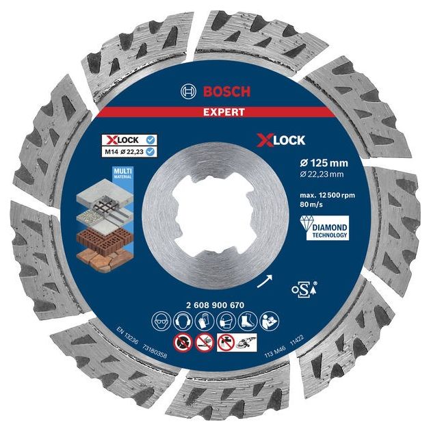Алмазний відрізний круг EXPERT MultiMaterial X-LOCK, 125 x 22,23 x 2,4 x 12 мм BOSCH, фото  | SNABZHENIE.com.ua