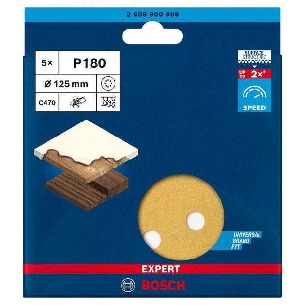 Шліфувальний папір BOSCH C470, 125 мм, G 180, 5 шт., 8 отворів, фото , изображение 3 | SNABZHENIE.com.ua Шліфувальний папір BOSCH C470, 125 мм, G 180, 5 шт., 8 отворів, фото , изображение 3 | SNABZHENIE.com.ua
