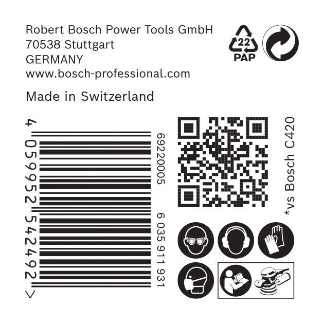 Шліфувальний папір BOSCH C470, 125 мм, G 100, 8 отворів, 50 шт., фото , изображение 6 | SNABZHENIE.com.ua Шліфувальний папір BOSCH C470, 125 мм, G 100, 8 отворів, 50 шт., фото , изображение 6 | SNABZHENIE.com.ua