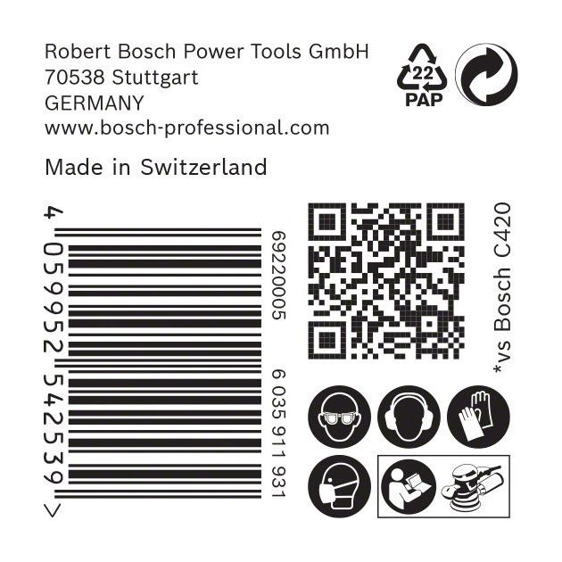 Шліфувальний папір BOSCH C470, 125 мм, G 320, 50 шт., 8 отворів, фото , изображение 6 | SNABZHENIE.com.ua Шліфувальний папір BOSCH C470, 125 мм, G 320, 50 шт., 8 отворів, фото , изображение 6 | SNABZHENIE.com.ua