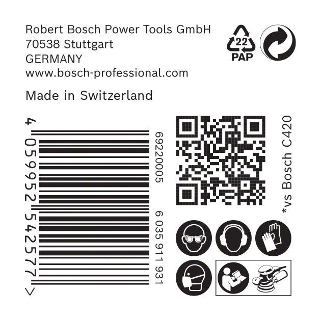 Шліфувальний папір BOSCH C470, 150 мм, G 80, 50 шт., 6 отворів, фото , изображение 6 | SNABZHENIE.com.ua Шліфувальний папір BOSCH C470, 150 мм, G 80, 50 шт., 6 отворів, фото , изображение 6 | SNABZHENIE.com.ua
