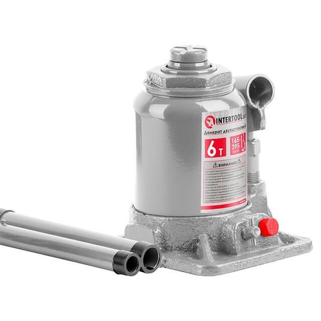 Домкрат столбик 6 т двухштоковый INTERTOOL GT0033, фото  | SNABZHENIE.com.ua