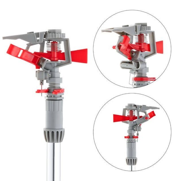 Дощувач пульсуючий з повною/частковою зоною поливу на штанзі INTERTOOL GE-0067, фото , зображення 2 | SNABZHENIE.com.ua Дощувач пульсуючий з повною/частковою зоною поливу на штанзі INTERTOOL GE-0067, фото , зображення 2 | SNABZHENIE.com.ua
