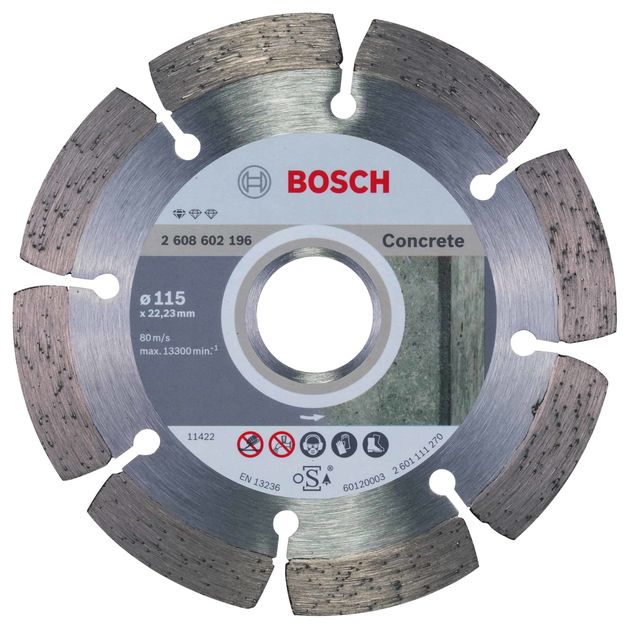 Алмазный отрезной круг 115 мм для бетона Standard BOSCH, фото  | SNABZHENIE.com.ua
