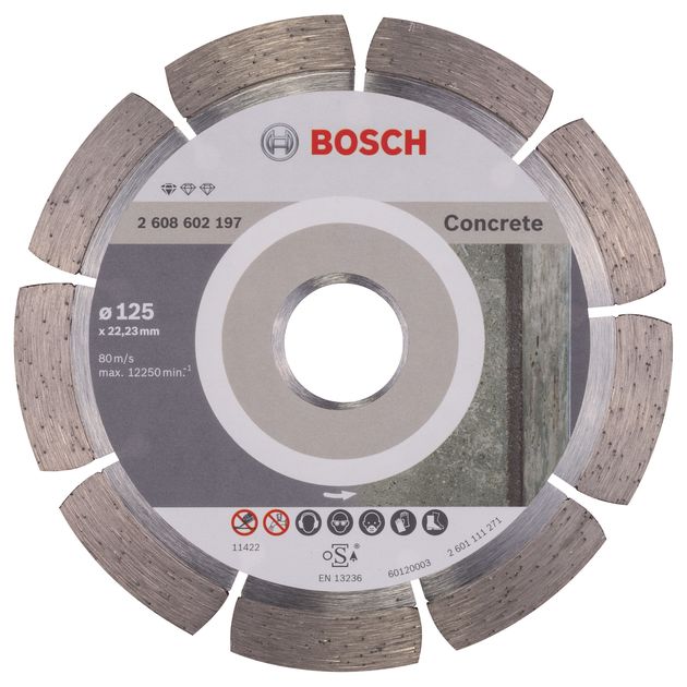 Алмазный отрезной круг 125 мм для бетона BOSCH Standard, фото  | SNABZHENIE.com.ua