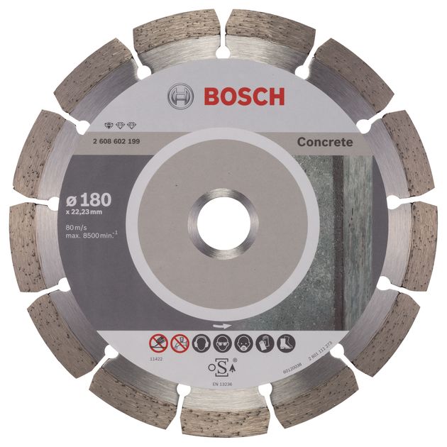 Алмазний відрізний круг 180 x 22,23 мм для обробки бетону Standard for Concrete BOSCH (2608602199), фото  | SNABZHENIE.com.ua