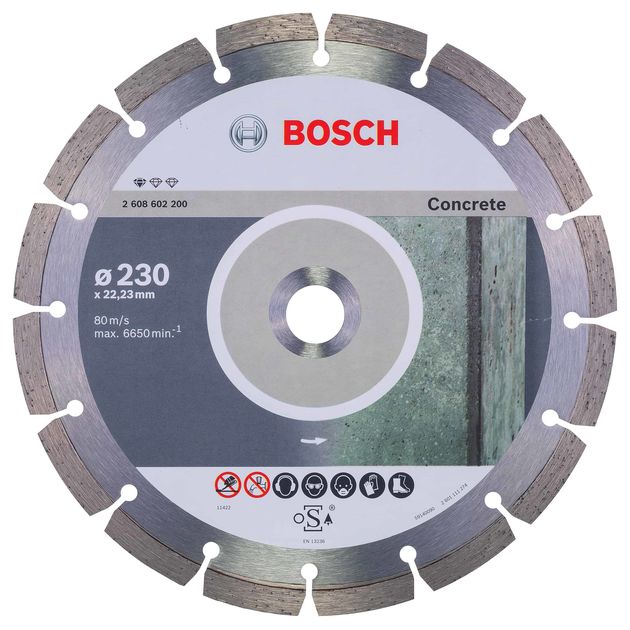 Алмазный отрезной круг 230 мм для бетона Standard BOSCH (2608602200), фото  | SNABZHENIE.com.ua