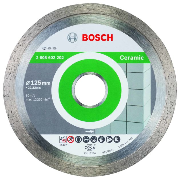 Алмазный круг 125 мм для резки керамической плитки BOSCH, фото  | SNABZHENIE.com.ua