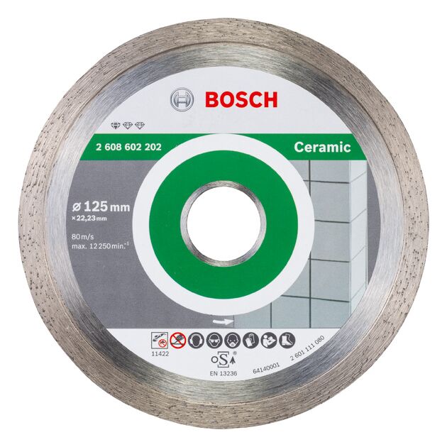 Алмазный круг 125 мм для резки керамической плитки BOSCH, фото  | SNABZHENIE.com.ua