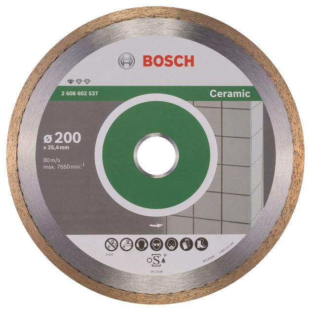 Алмазный отрезной круг 200 x 25,4 мм для плитки BOSCH, фото  | SNABZHENIE.com.ua