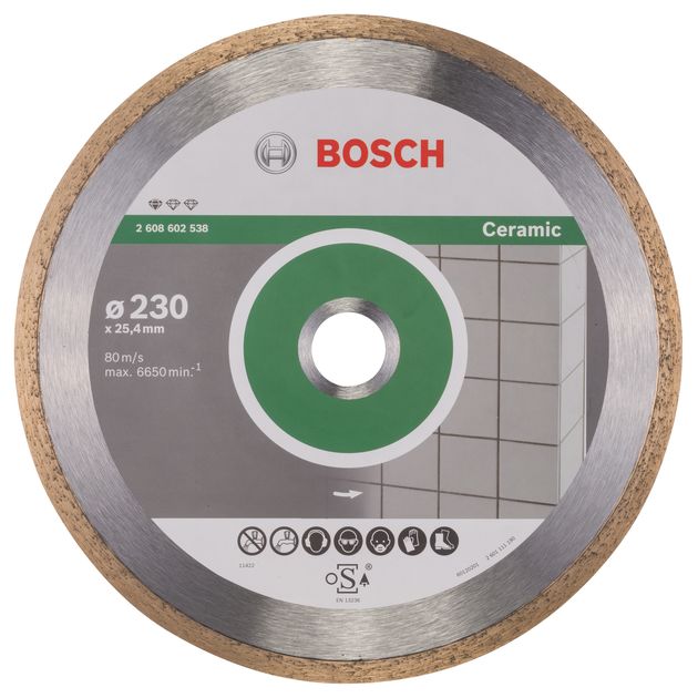 Алмазный отрезной круг 230 мм для керамической плитки BOSCH, фото  | SNABZHENIE.com.ua