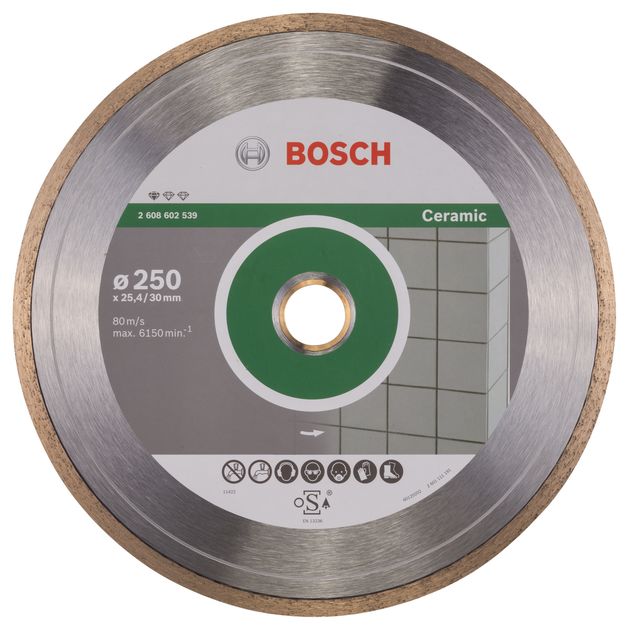 Алмазный круг 250x30/25,4 мм для керамической плитки BOSCH, фото  | SNABZHENIE.com.ua
