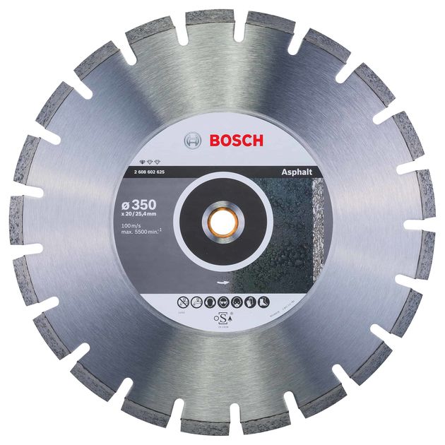 Алмазний відрізний круг 350 x 20/25,4 мм для різання асфальту Standard for Asphalt BOSCH (2608602625), фото  | SNABZHENIE.com.ua