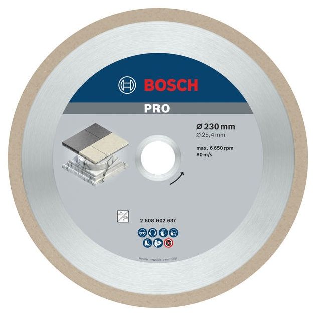 Алмазный отрезной круг 230 x 25,4 мм для керамики BOSCH, фото  | SNABZHENIE.com.ua