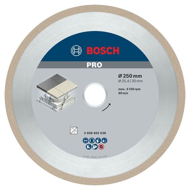 Алмазный отрезной круг 250 мм по керамике Best for Ceramic BOSCH, фото  | SNABZHENIE.com.ua