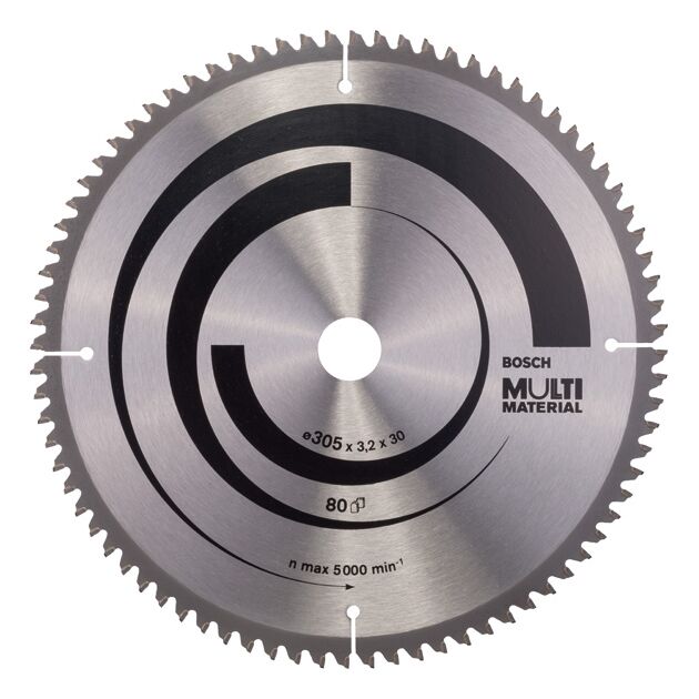 Пильний диск 305 x 30 мм, Z 80 для обробки алюмінію та дерева Multi Material BOSCH (2608640452), фото  | SNABZHENIE.com.ua
