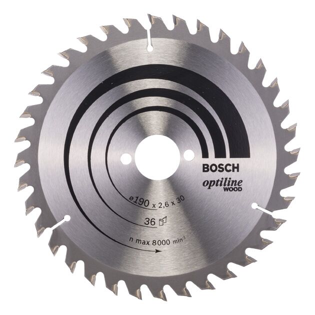 Пильный диск Optiline Wood BOSCH 190x30 мм, Z 36 для древесины, фото  | SNABZHENIE.com.ua
