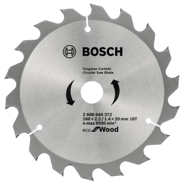 Пильный диск 160x20 мм, 18 T по дереву ECO Wood BOSCH, фото  | SNABZHENIE.com.ua