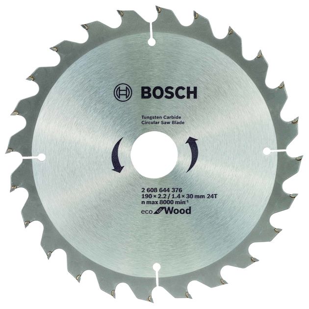 Пильный диск 190 x 30 мм, 24 зуба по дереву ECO Wood BOSCH, фото  | SNABZHENIE.com.ua