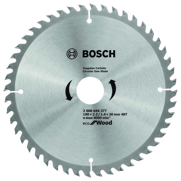 Пильный диск BOSCH ECO Wood 190x30 мм, 48 зубьев для дерева, фото  | SNABZHENIE.com.ua
