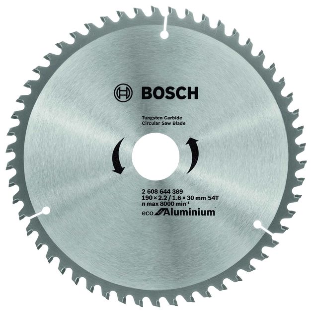 Пильний диск 190 x 30 мм, 54 T по алюмінію ECO Aluminium/Multi BOSCH (2608644389), фото  | SNABZHENIE.com.ua