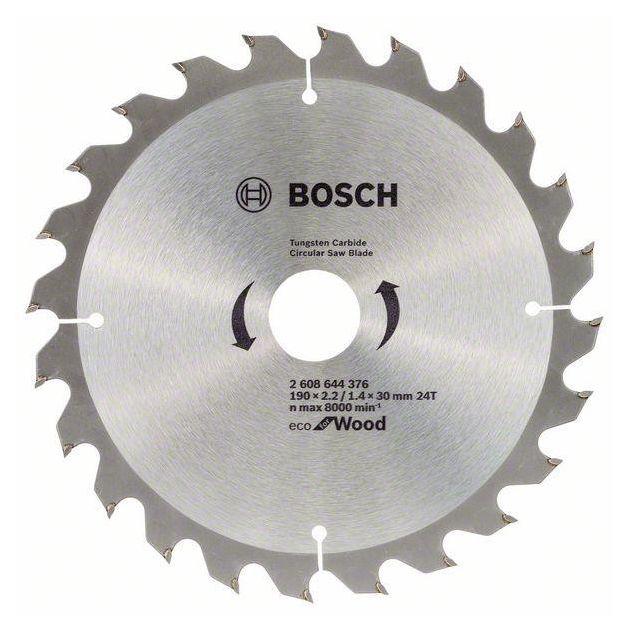 Пильный диск 190 x 20 мм, 24 T по дереву BOSCH ECO Wood, фото  | SNABZHENIE.com.ua
