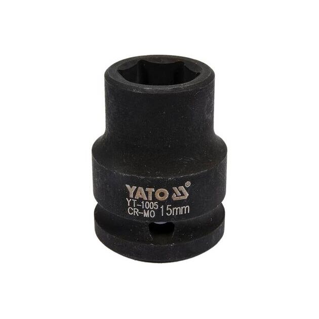 Ударная торцевая головка 6-гран. 1/2", 15 мм, длина 39 мм YATO, фото  | SNABZHENIE.com.ua