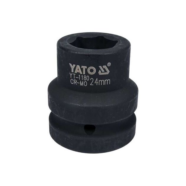 Головка торцевая ударная 6-гранная 24 мм YATO (YT-1180) 59 мм, фото  | SNABZHENIE.com.ua