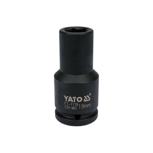 Головка ударная 6-гранная глубокая 19 мм, квадрат 3/4", 90 мм YATO, фото  | SNABZHENIE.com.ua