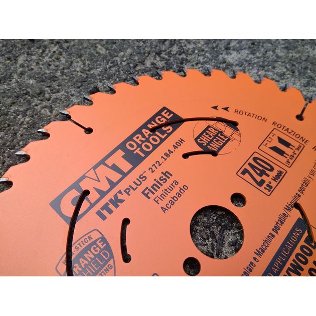 Диск пильний 184 х 20 мм, Z 40 з тонким пропилом по дереву для поперечного пилення CMT (272.184.40H), фото , зображення 15 | SNABZHENIE.com.ua