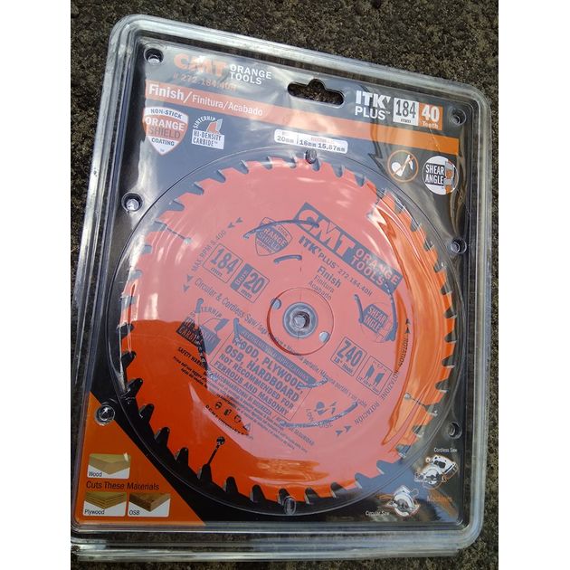 Диск пильний 184 х 20 мм, Z 40 з тонким пропилом по дереву для поперечного пилення CMT (272.184.40H), фото , зображення 16 | SNABZHENIE.com.ua