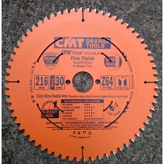 Диск пильный CMT 216x30 мм Z64 для чистового реза по дереву, фото , изображение 8 | SNABZHENIE.com.ua