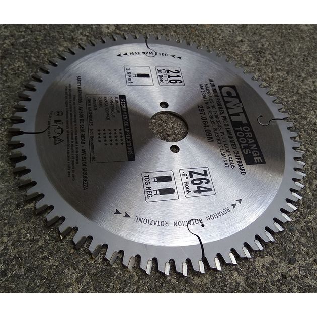 Диск пильный 216x30 мм, Z 64, для цветных металлов и ламинированных панелей CMT, фото , изображение 14 | SNABZHENIE.com.ua