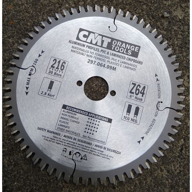 Диск пильный 216x30 мм, Z 64, для цветных металлов и ламинированных панелей CMT, фото , изображение 15 | SNABZHENIE.com.ua