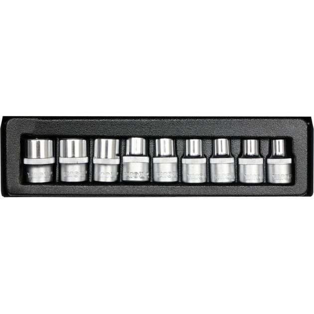 Набор торцевых головок TORX E10-E24, квадрат 1/2, 9 шт. YATO, фото  | SNABZHENIE.com.ua