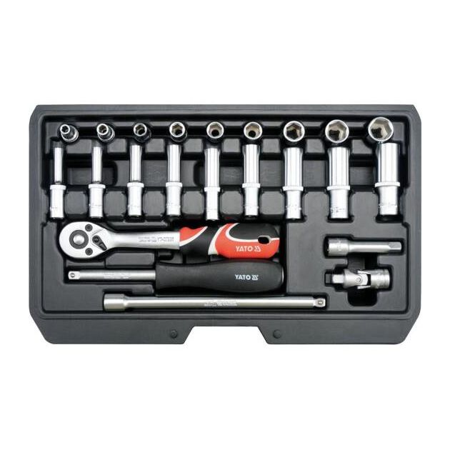 Набор инструментов YATO 1/4", 23 предмета, M 4-13 мм (YT-14451), фото  | SNABZHENIE.com.ua