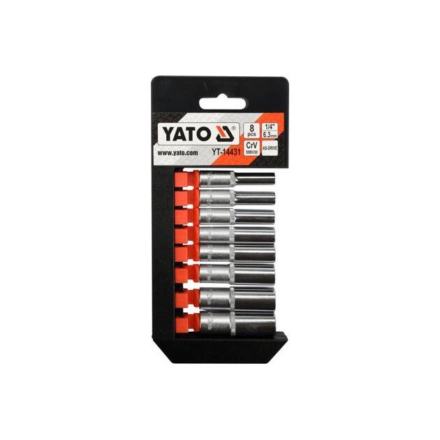 Набор торцевых головок YATO, 1/4", 5,5-13 мм, 8 шт., фото  | SNABZHENIE.com.ua