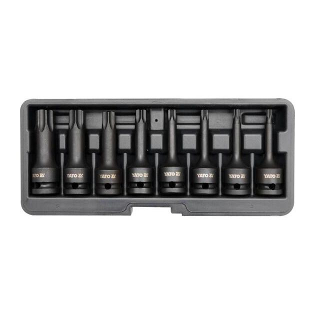 Набор ударных насадок TORX, квадрат 1/2", 8 шт., YATO (YT-1065), фото  | SNABZHENIE.com.ua