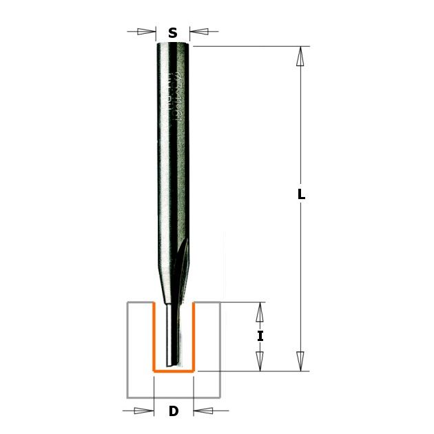 Фреза обгонна пазова для уплотнителя 3,2 x 12,7 x 50,8 мм, хвостовик 12,7 мм CMT (812.032.11), фото  | SNABZHENIE.com.ua